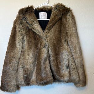 Zara Faux fur hooded coat